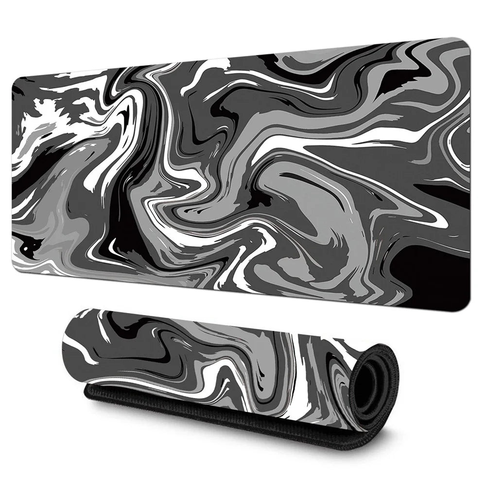 300x800x2mm Pattern Printed Mouse Pad Non Slip Rubber Bottom Large Gaming Mousepad - Grey Wave - 1