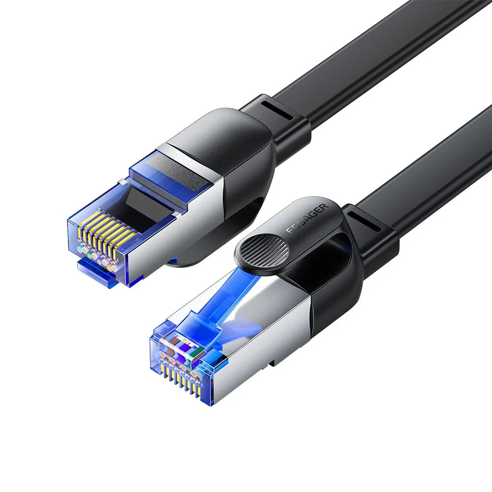 ESSAGER EXCWXY-JH01-P PVC 1m CAT8 Ethernet Flat Cable Home Office 40Gbps 2000MHz Network Cable - 2