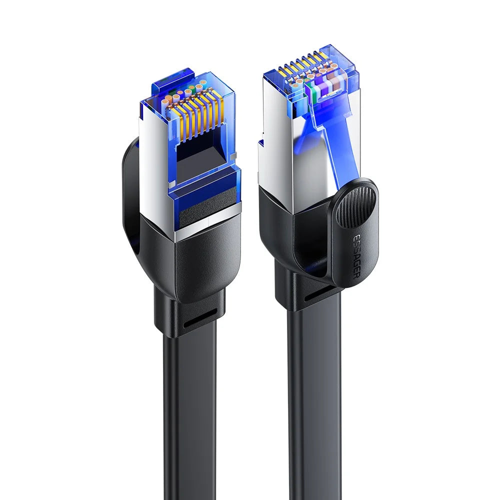 ESSAGER EXCWXY-JH01-P PVC 5m CAT8 Ethernet Flat Cable Home Office 40Gbps 2000MHz Network Cable - 1