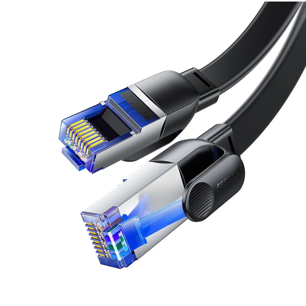 ESSAGER EXCWXY-JH01-P PVC 10m CAT8 Ethernet Flat Cable Home Office 40Gbps 2000MHz Network Cable - 4