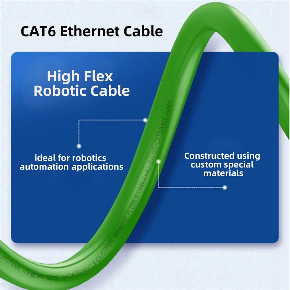 UT-006-5.0M Cat 6 Ethernet Cable High Flex Robotic RJ45 Network LAN Wire Patch Cord 1000Mbps for Router Automation (Assembled and Shielded) - 2