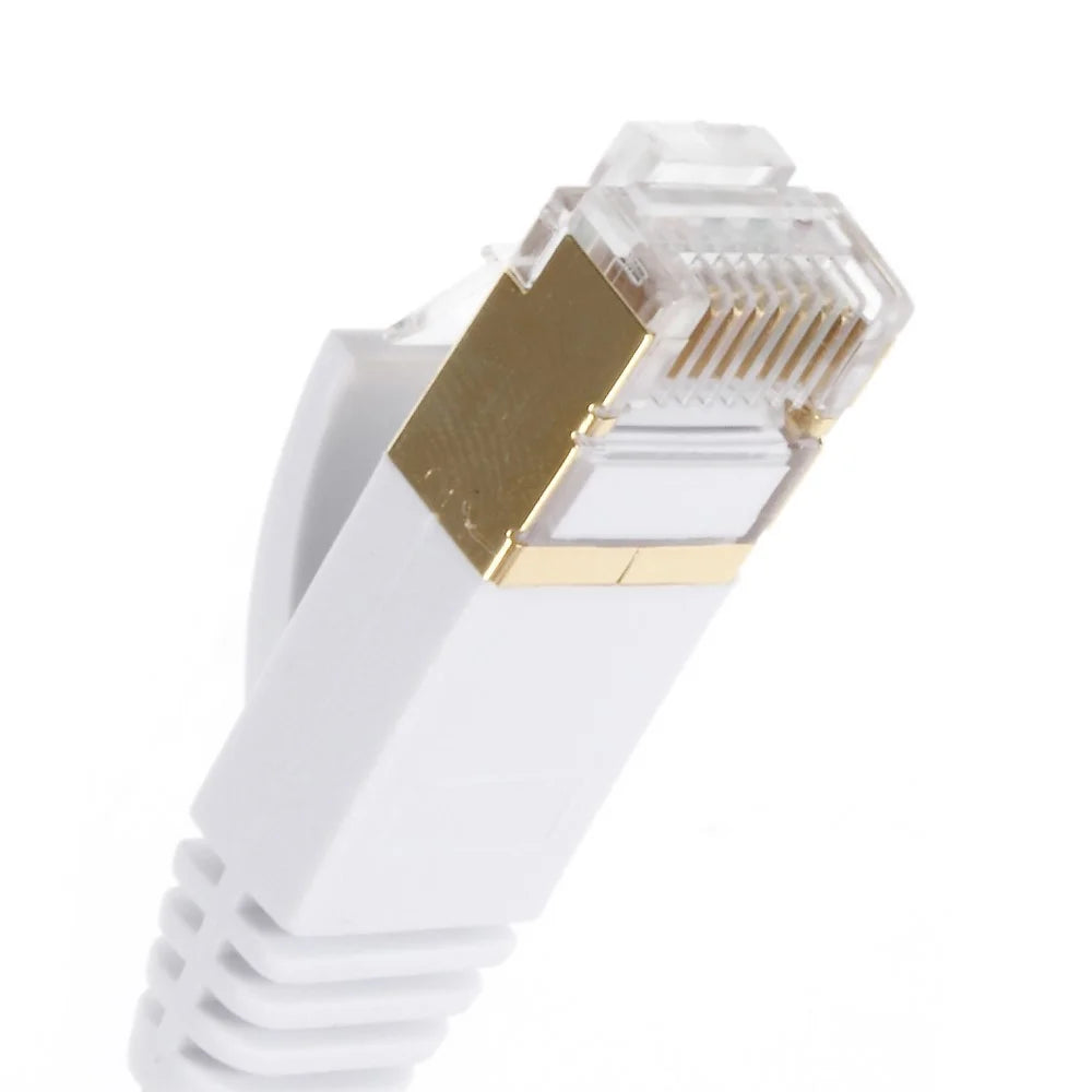 2m CAT-7 10Gbps Flat Ethernet Patch Cable RJ45 LAN Gigabit Network Cord - White - 3