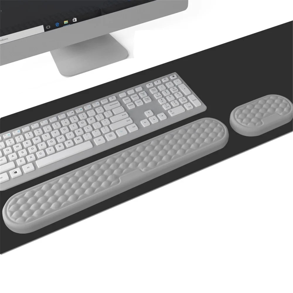 Memory Foam Wrist Rest Pad Anti-slip Wrist Support Pads for Mouse and Keyboard - Grey - 2