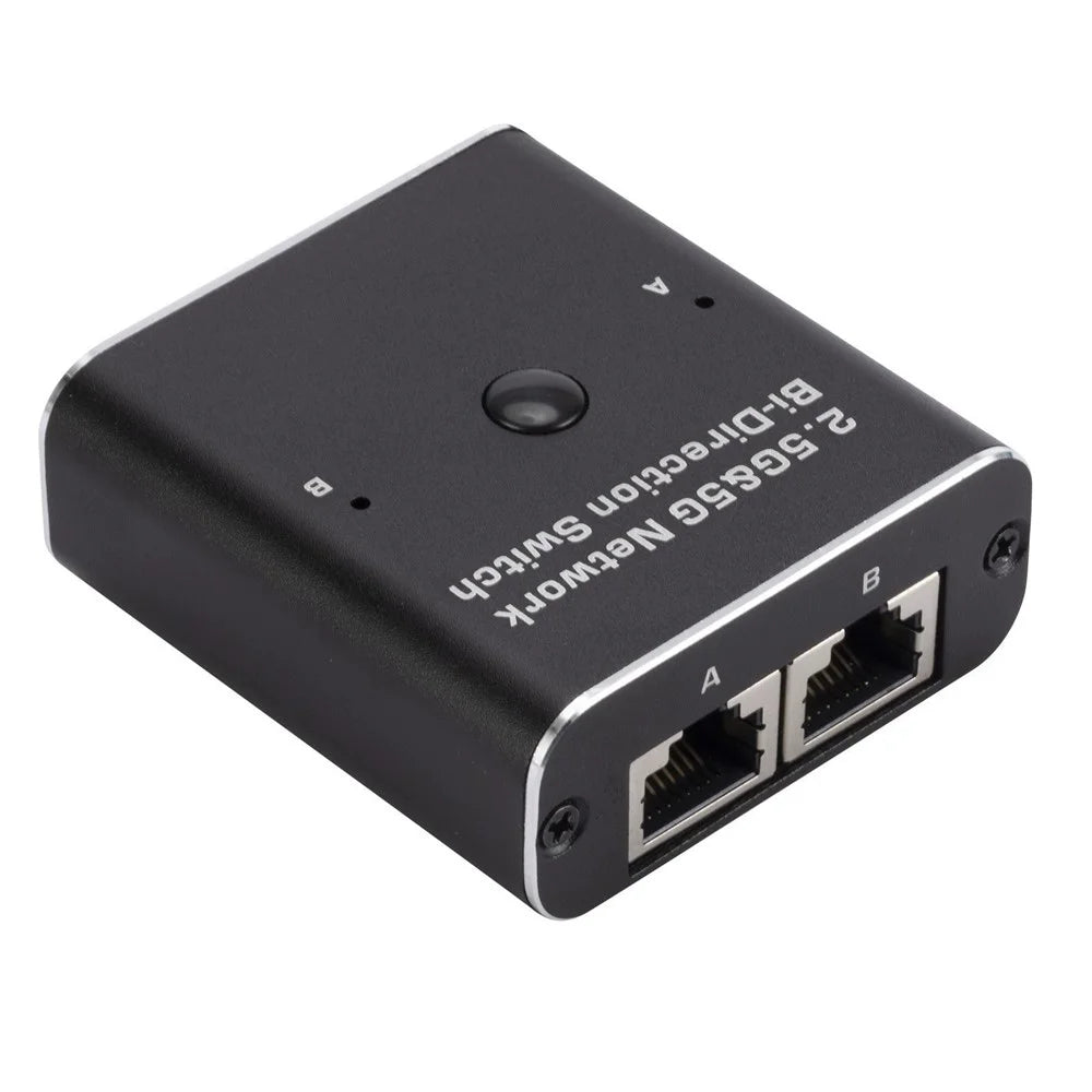 HW7 2 In 1 Out RJ45 Network Switch 2.5G / 5G Gigabit Ethernet Bidirectional Switcher - 2