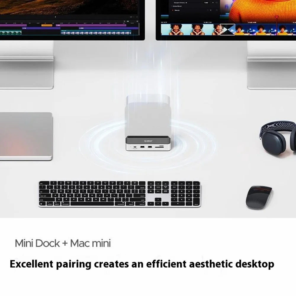 ORICO VS10 For Mac mini M4 Expansion Dock Converter M.2 SSD Enclosure Desktop Storage Base - 4