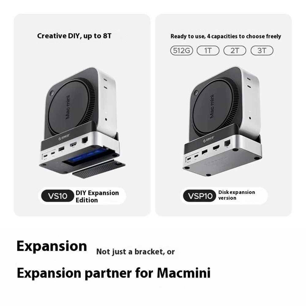 ORICO VS10 For Mac mini M4 Expansion Dock Converter M.2 SSD Enclosure Desktop Storage Base, 4TB Capacity - 6