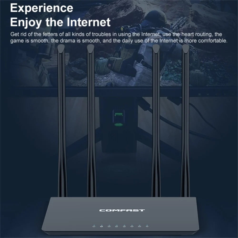 COMFAST WR619AC V2 1200Mbps Dual Band Wireless Router WiFi Repeater with 4 High Gain Antennas - 6