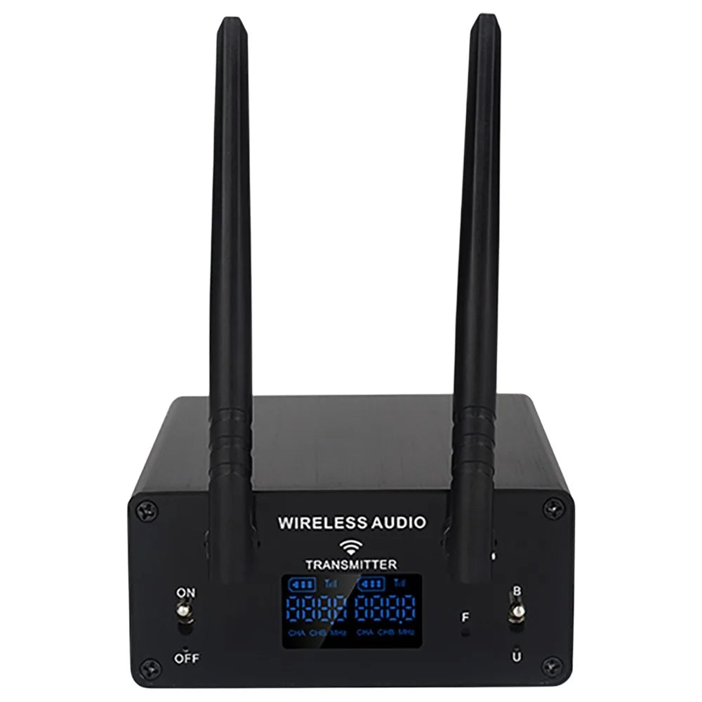 AU680A Wireless Audio Transmitter Receiver Set XLR Connector Low Latency Long Range 100M  /  328ft - US Plug - 2