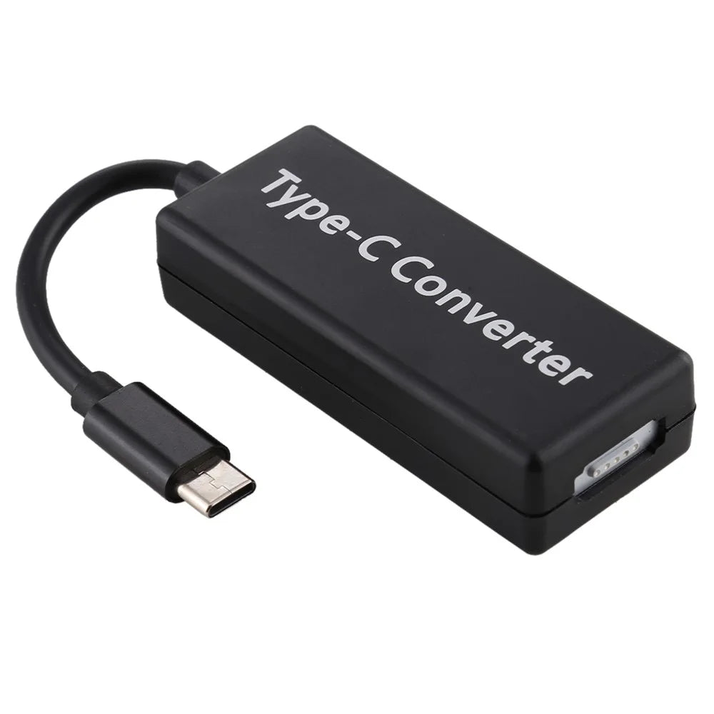 65W 5 Pin Magnetic Head to Type-C Male Head Converter for Apple Laptop All Models - Black - 1