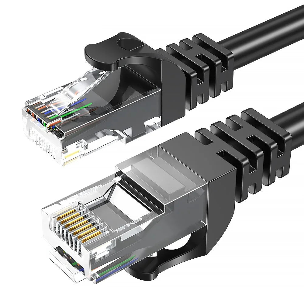 ESSAGER 0.5m Cat6 RJ45 Network LAN Cable Ethernet Cable Computer Patch Cord for Router - Round Wire - 2