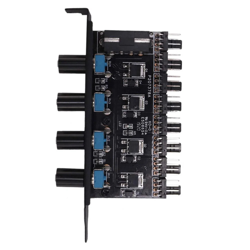 4Pin 3Pin 8 Way 4 Knob Computer Case Cooling Fan Hub Speed Controller Regulator Splitter Adapter (4-pin IDE Power Supply) - 4