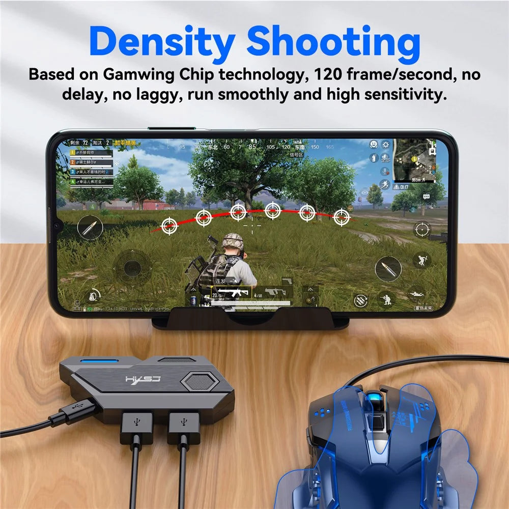 HXSJ Portable Mobile Phone Game Wired Keyboard Mouse Converter Bluetooth-compatible Adapter - 4