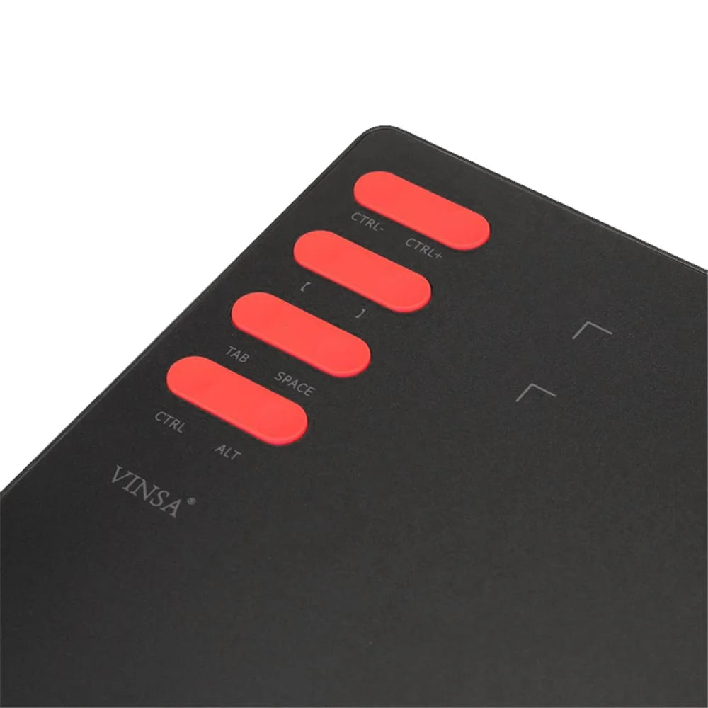 VINSA T505 Hand Drawing Board Digital Tablet with Shortcut Keys + Pressure Sensitive Pen Spare Refills OTG Adapter Set for Mobile Phone Computer Laptop - 4