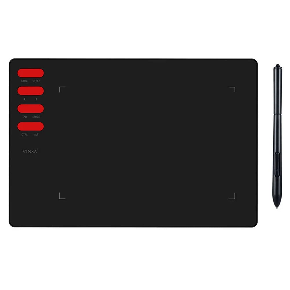 VINSA T505 for Mobile Phone/Computer/Laptop Electronic Digital Tablet Hand Drawing Board + Charging Free Pressure Sensitive Pen Refills OTG Adapter with Cable Kit - 1