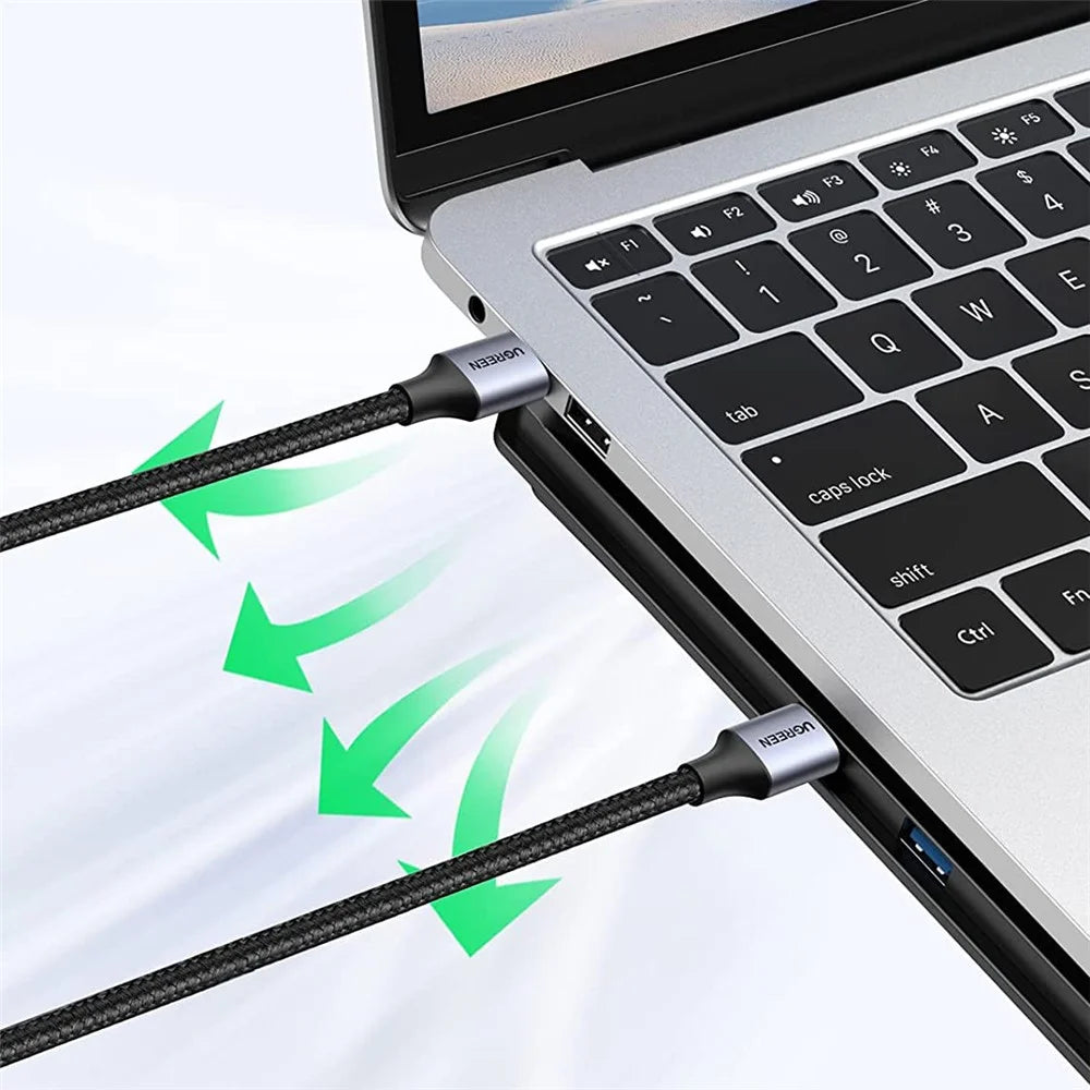 UGREEN 80790 USB 3.0 A to A Cable 1m USB 3.0 to USB 3.0 Cable Male to Male Cable Nylon Braided Cord Compatible for Hard Drive Enclosures DVD Player Laptop - 4
