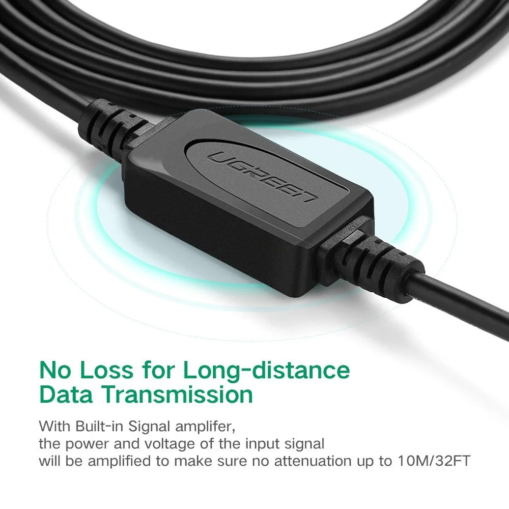 UGREEN 10362 15m USB2.0 Printer Cable with Amplifier Extender USB Printer Cord Support 480 Mbps Data Transfer Compatible with Mac/HP/Canon/Dell/Xerox/Samsung - 4