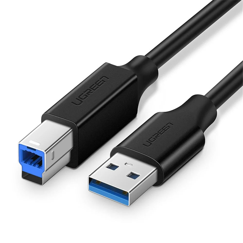 UGREEN 10372 2m USB3.0 Printer Data Cable High-Speed 5Gbps USB A Male to USB B Male Cable Adapter Mobile Hard Disk Box Monitor Fax Machine Cable for Printer/Scanner - 1