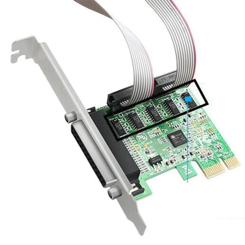 PCIe Expansion Card Dual Serial Ports + 1 Parallel Port Connectors Expansion Card with AX99100 Chip - 3