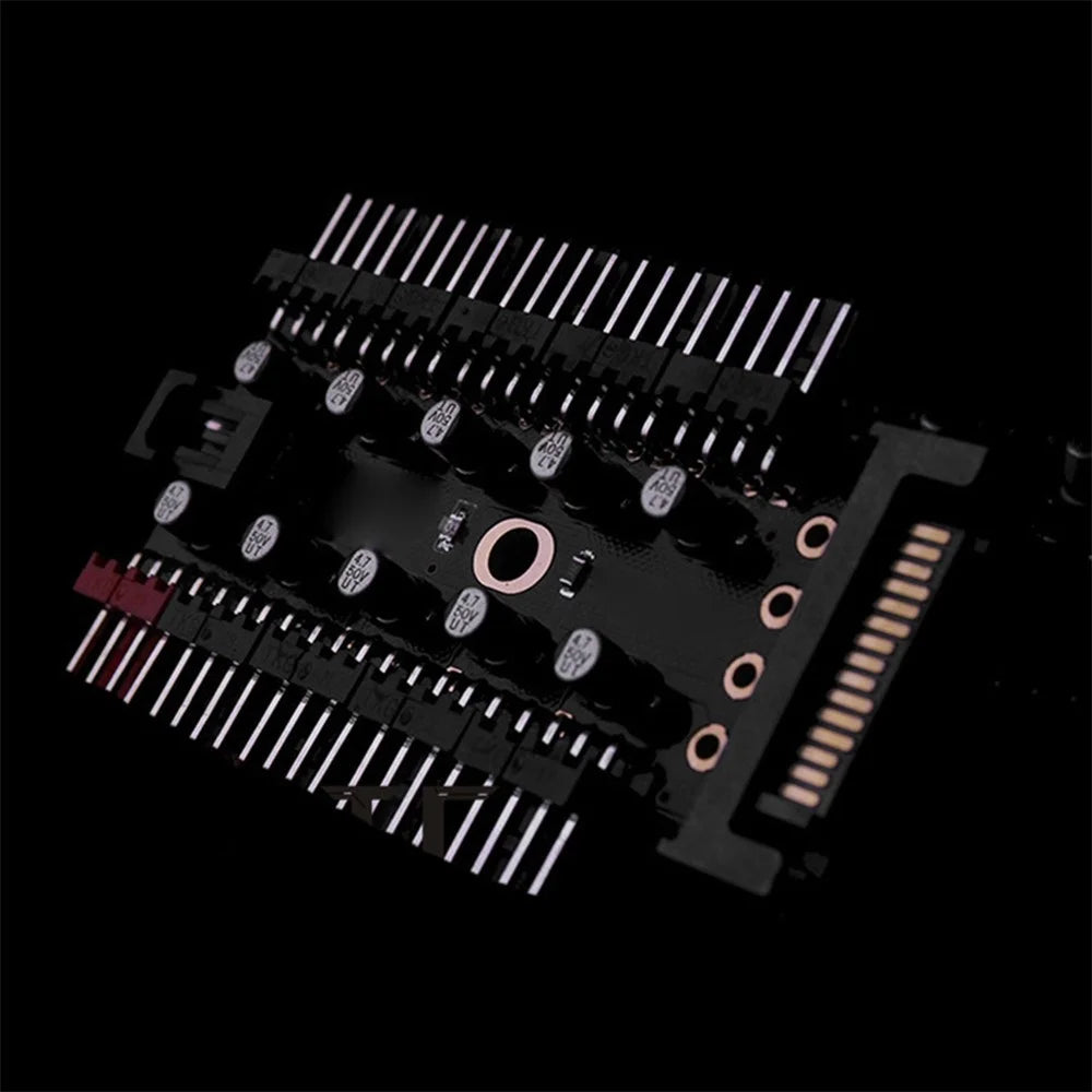 PC 1 to 10 4Pin PWM Cooling Fans HUB SATA Power / Large 4D Port Cooler Splitter Extension Adapter - SATA Powered - 4