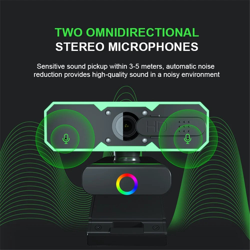H782 1080P RGB Webcam with Microphone 60FPS 90 Degree USB HD Computer Camera - 6