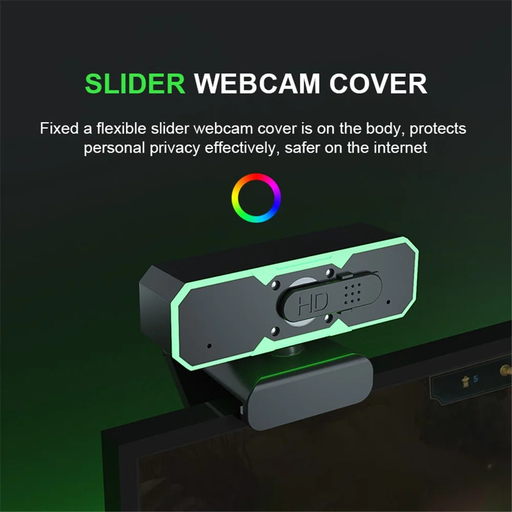 H782 1080P RGB Webcam with Microphone 60FPS 90 Degree USB HD Computer Camera - 7