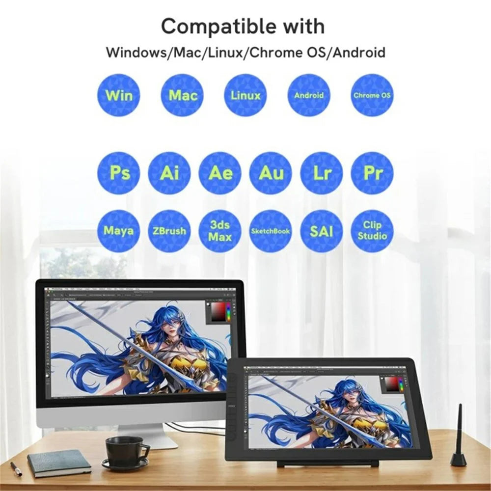VEIKK VK2200 Pro 21.5-inch Digital Drawing Tablet 8192 Pressure Sensitivity Graphics Board - US Plug - 6