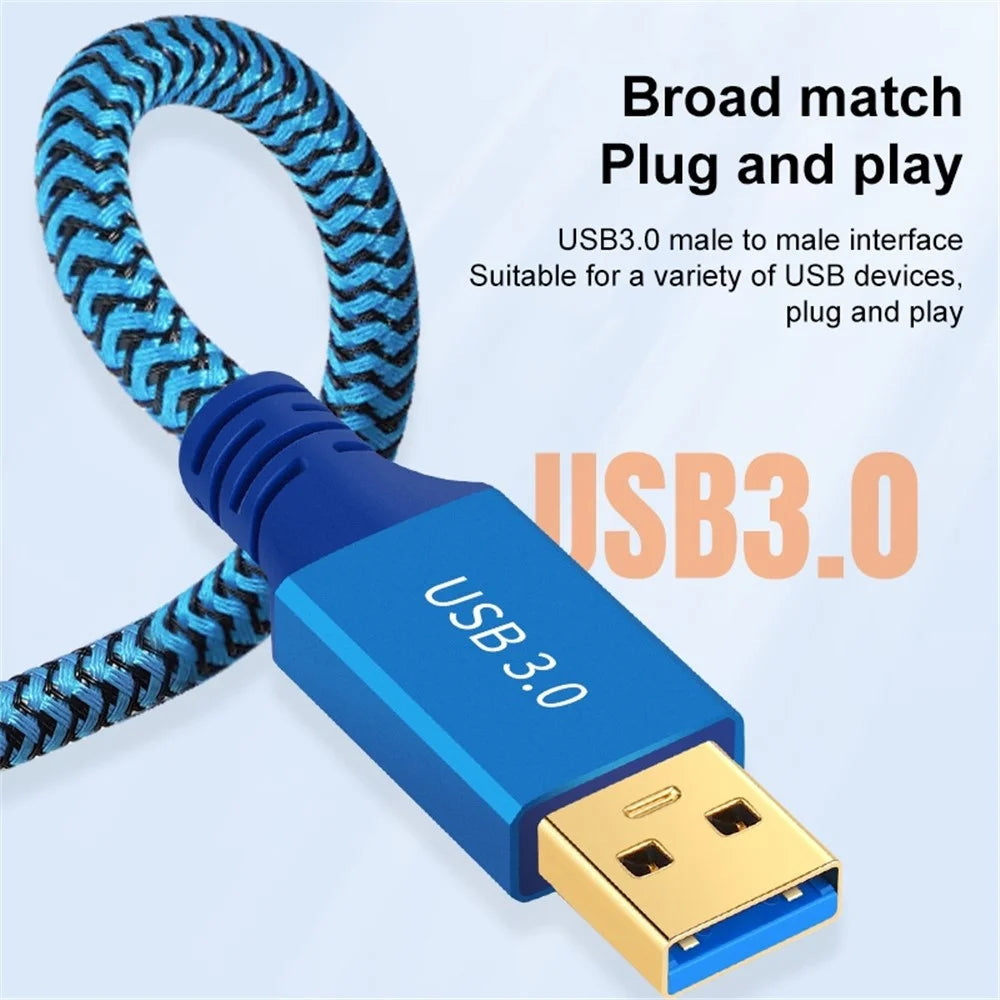 0.3m USB 3.0 Male to Male Cable Printer Hard Disk Box USB Extension Cable - 3