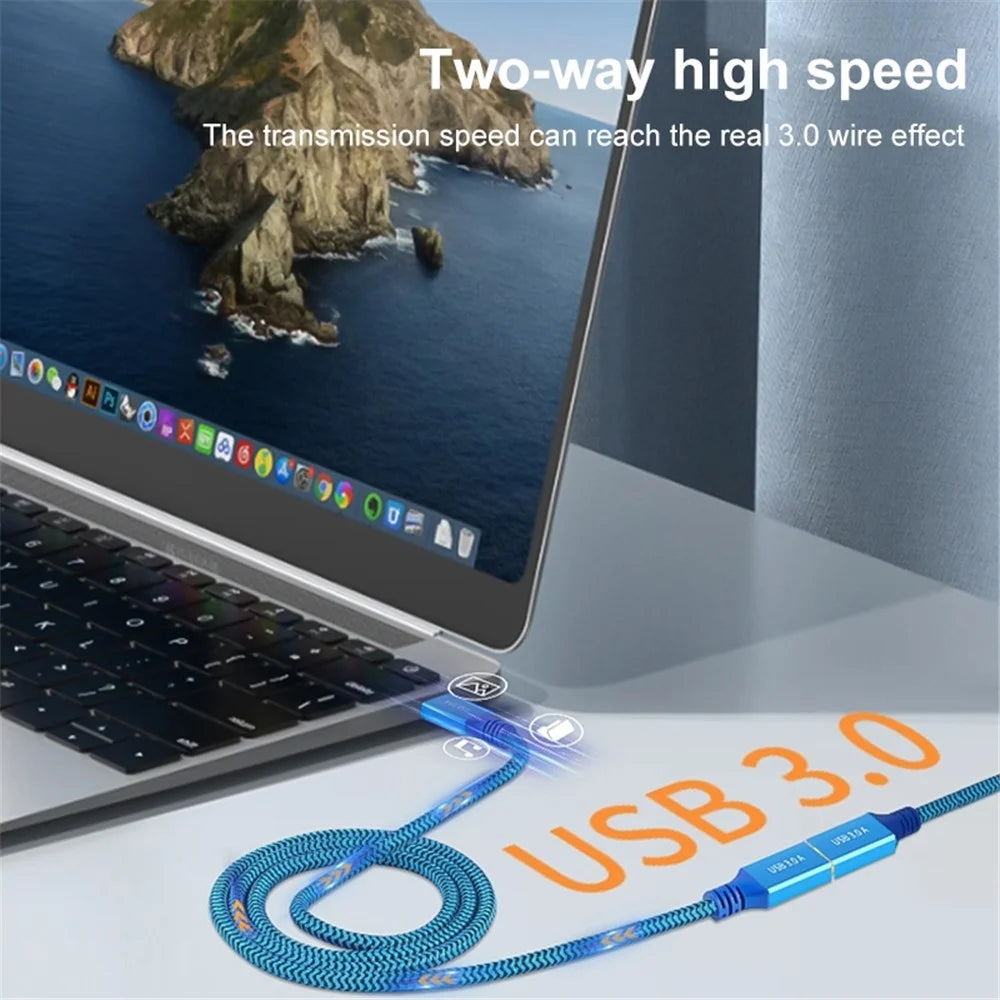 0.3m USB 3.0 Male to Male Cable Printer Hard Disk Box USB Extension Cable - 6