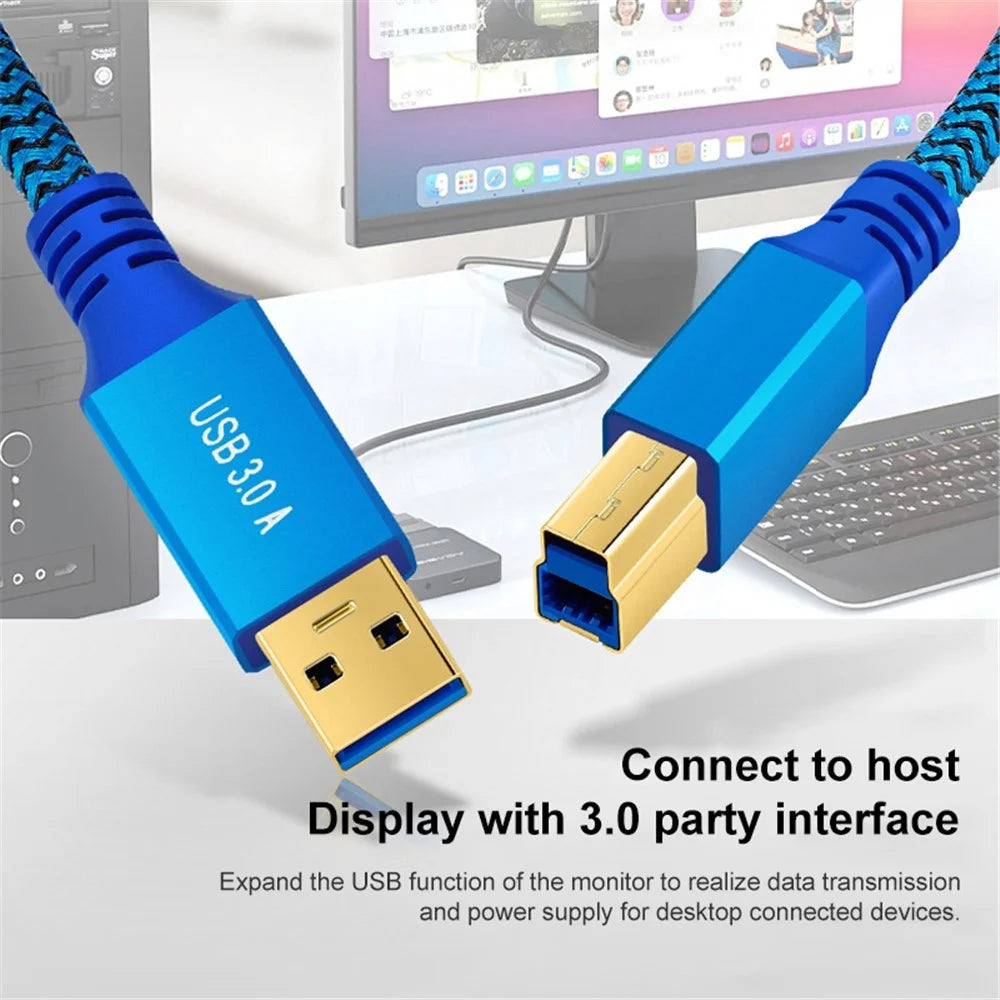 0.3m USB-A 3.0 Male to USB Type-B Male Connection Cable for Printer / Hard Drive Box - 3