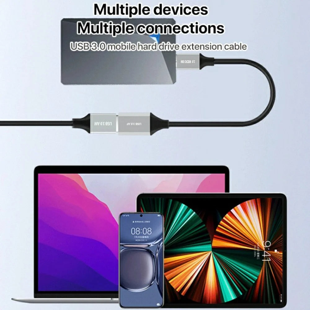 0.2m Plug and Play USB-A 3.0 Female to Micro B High Speed Transmission Mobile Hard Disk Data Cable - 5