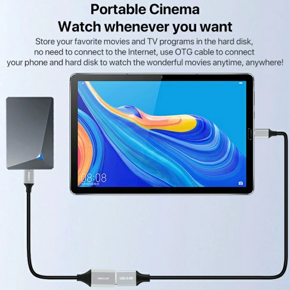 0.3m Type-C 3.0 to Micro B Male to Male Mobile Hard Disk Adapter Cable PVC Wire - 5
