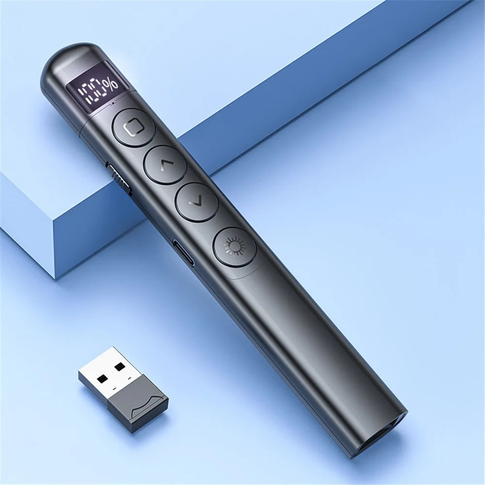 S7 Wireless PPT Remote Laser Pointer Powerpoint Office Presentation Page Turning Clicker - Black - 2
