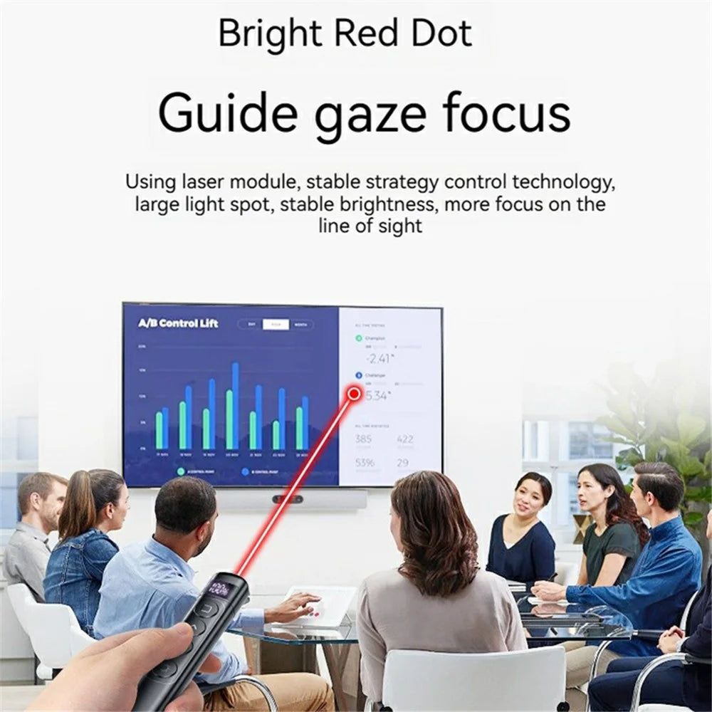 S7 Wireless PPT Remote Laser Pointer Powerpoint Office Presentation Page Turning Clicker - Black - 4