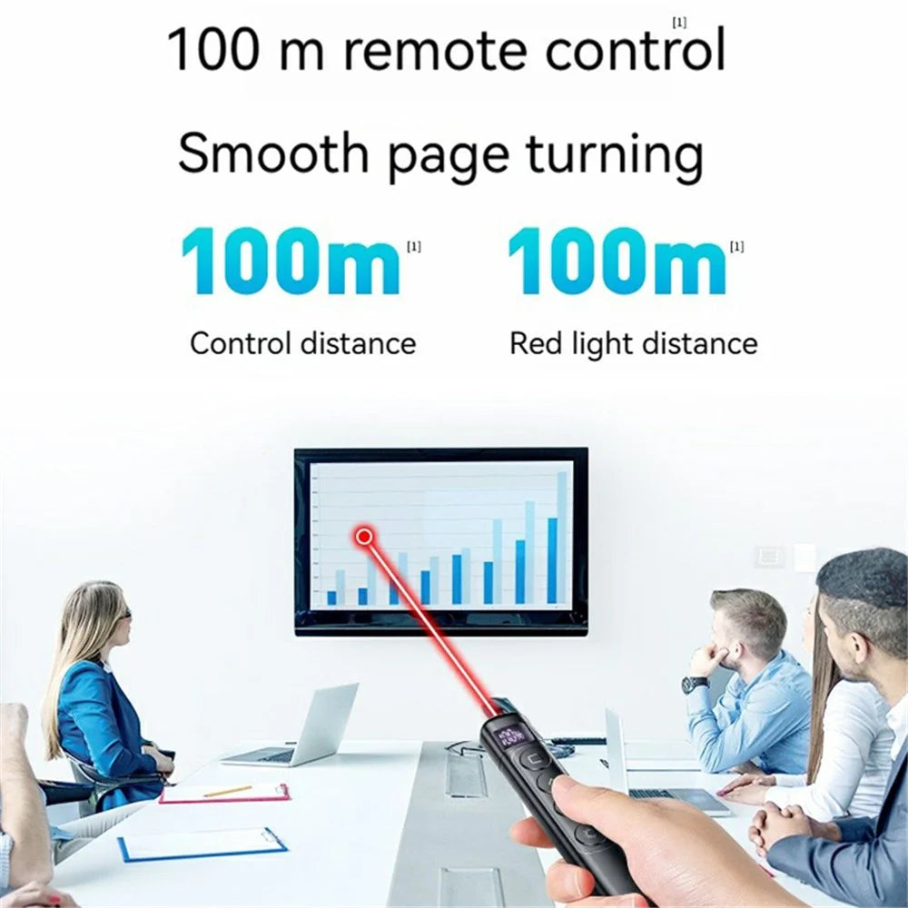 S7 Wireless PPT Remote Laser Pointer Powerpoint Office Presentation Page Turning Clicker - Black - 6