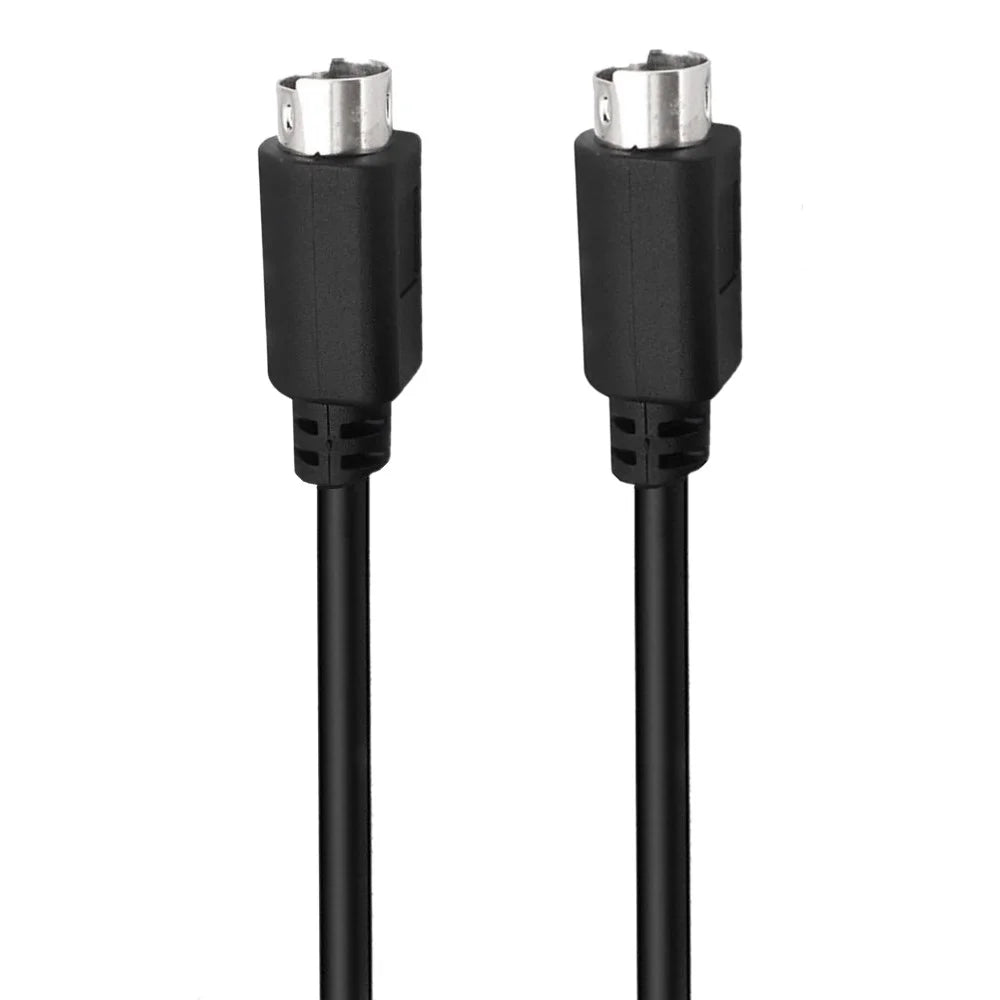 Mini DIN 6 Pin Cable 1.8 Meter Male to Male Straight Connectors Copper Core Extension Cord - 1