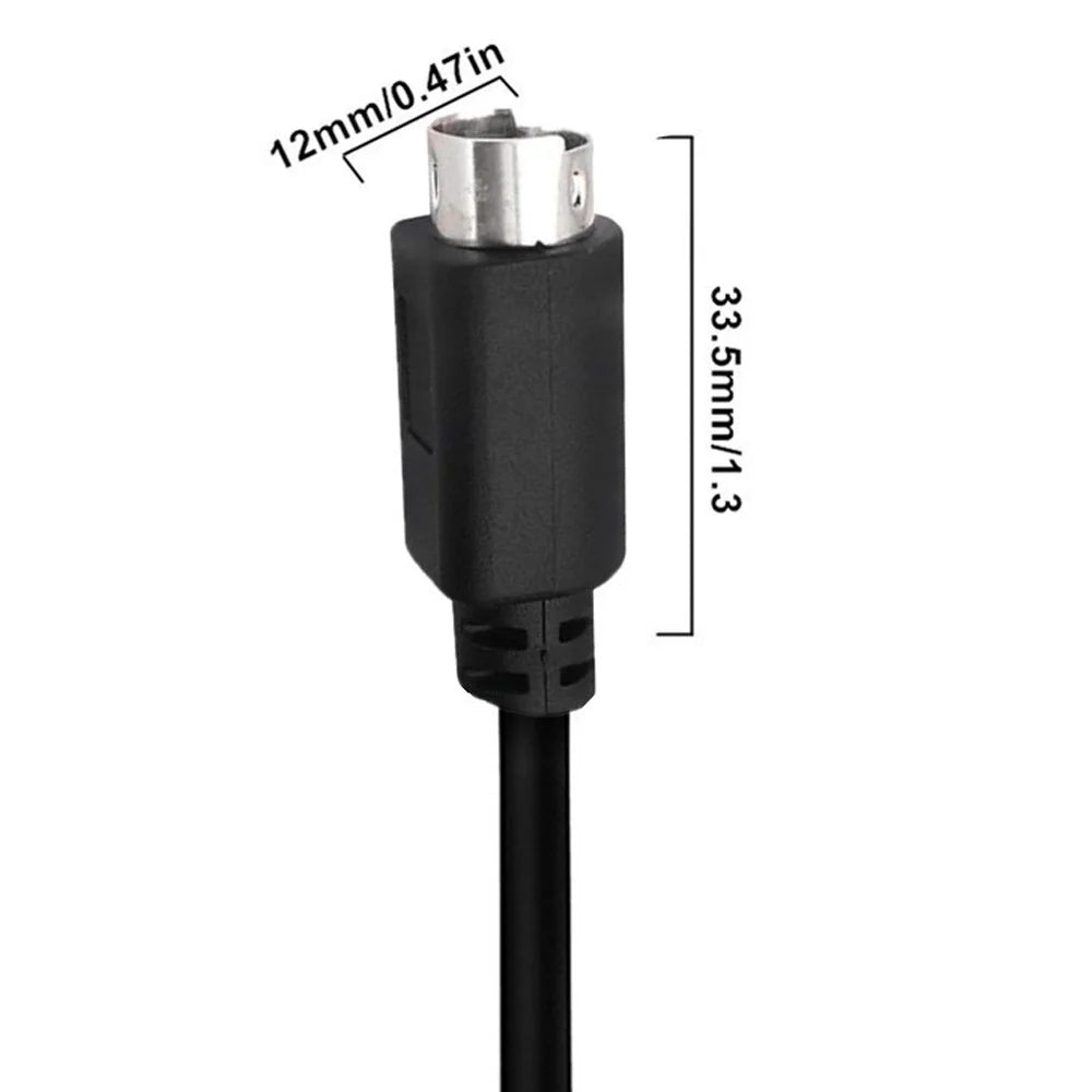 Mini DIN 6 Pin Cable 1.8 Meter Male to Male Straight Connectors Copper Core Extension Cord - 5