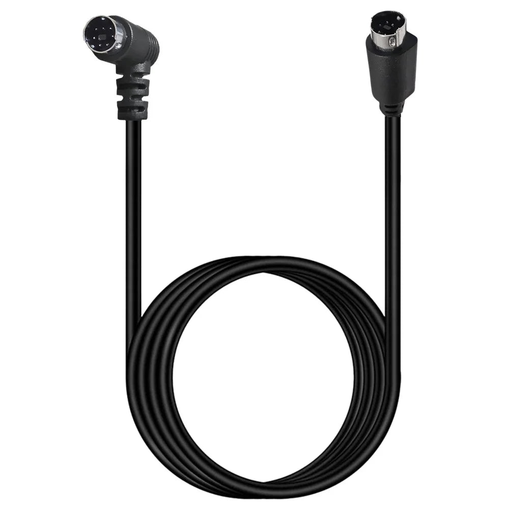 3m Mini DIN 7 Pin S-Video Cable Straight Male to Elbow Male Audio Video Transfer Cord - 2