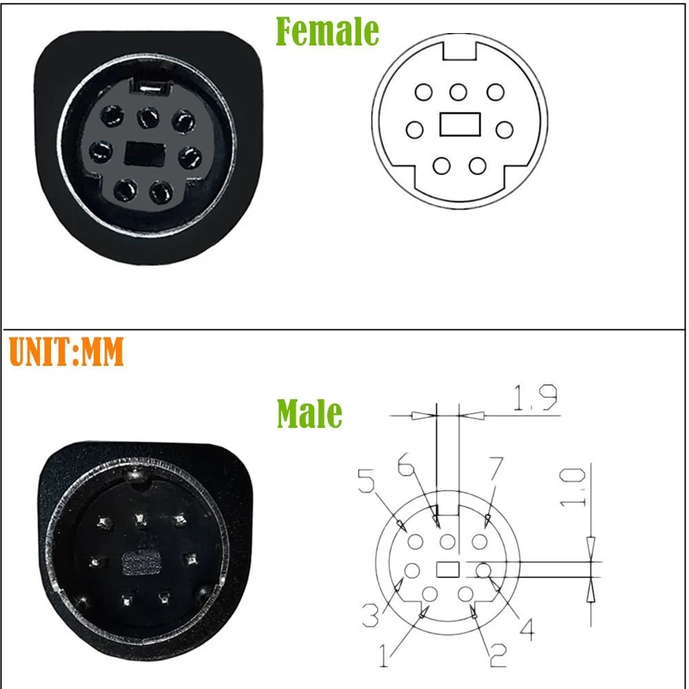 3m Mini DIN 7 Pin S-Video Cable Straight Male to Elbow Male Audio Video Transfer Cord - 4