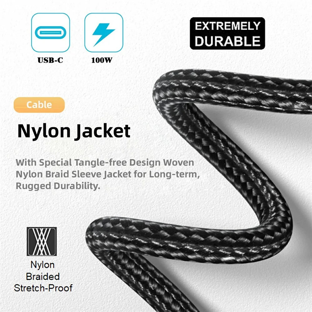 UC-110-4530HP For HP Laptop 1.8m USB-C to DC 4.5x3.0mm Charging Cable PD 100W Nylon Fast Charge Cord - 3