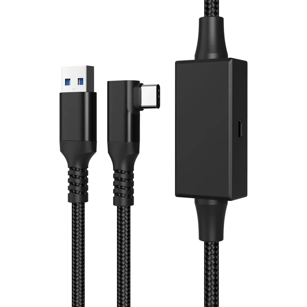 For Meta Quest 3 / PICO 4 VR Data Cable 5m USB to Type-C PC Link Streaming Fast Charging Cord with Amplifier - 2