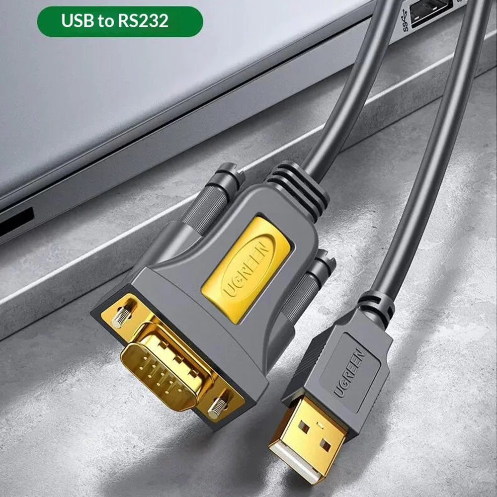 UGREEN 20201 1.5m USB to RS232 Serial Adapter Cable USB-A to DB9 Female 9 Pin Converter for Printer / Router / Scanner - 3