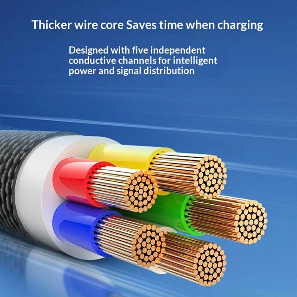 LDNIO LS352-L 2m USB-A to iP (5-14) Cable 50W Fast Charging Braided Date Cord with Reinforced Metal Connector for iPhone iPad - Titanium Gold - 2