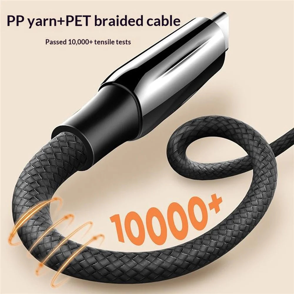 LDNIO LC921c-240W 1m USB-C to USB-C Cable 240W PD3.1 Fast Charging Braided Data Cable for Laptop Phone - Black - 7