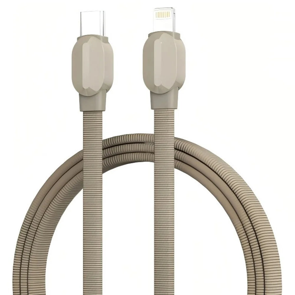LDNIO LC211i 1m Type-C to iP (5-14) Cable PD 30W Fast Charging Braided Data Cable for iPhone 8-14 - Titanium Gold - 1