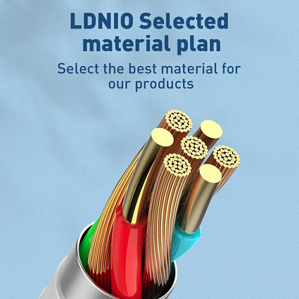 LDNIO LC611C 1m 65W PD Fast Charging Cable USB-C to USB-C Data Sync Cable for Phone Tablet - White - 6