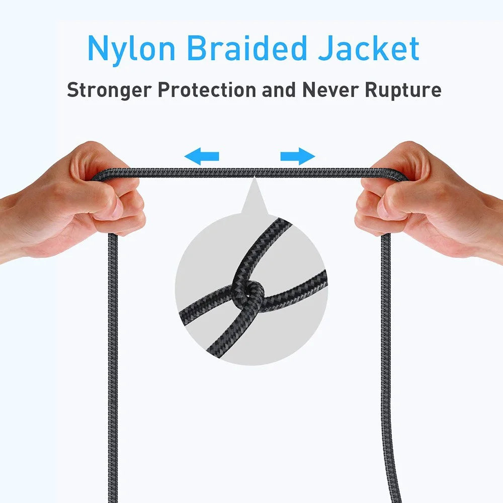 JUNSUNMAY 1m USB 3.0 Male to Female 2A Charging Extension Cord 5Gbps Data Transfer Nylon Cable - 5