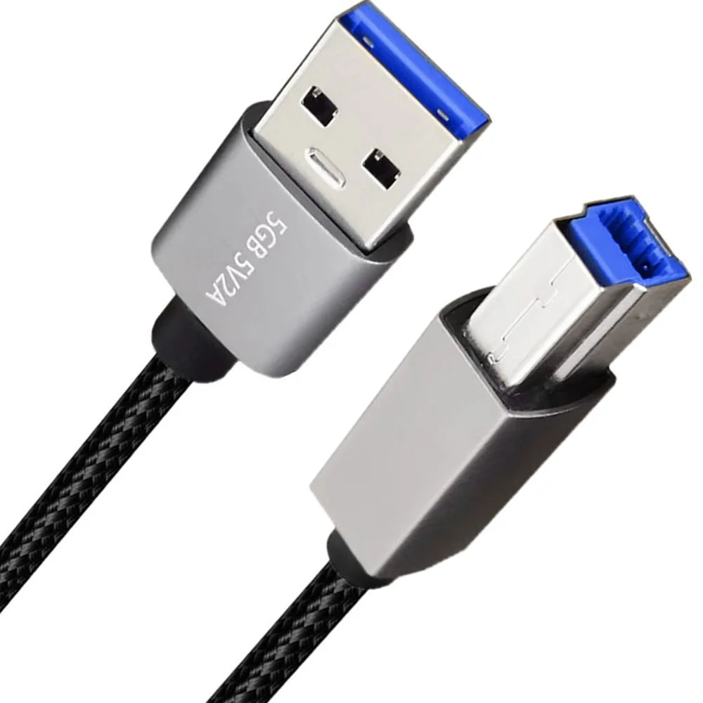 JUNSUNMAY 1m USB-A 3.0 Male to USB Type-B Male Printer Cable Computer Printing Cord - 2