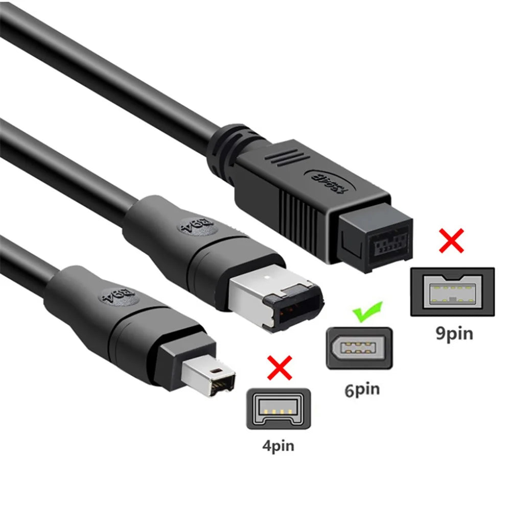 JUNSUNMAY 1.8m Firewire IEEE 1394 6 Pin Male to USB 2.0 Male Adapter Converter Cable - 4
