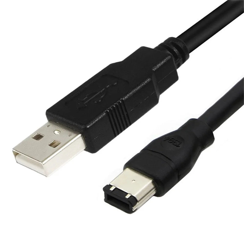 JUNSUNMAY 4.5m Firewire IEEE 1394 6 Pin Male to USB 2.0 Male Plug and Play Adapter Converter Cable - 2