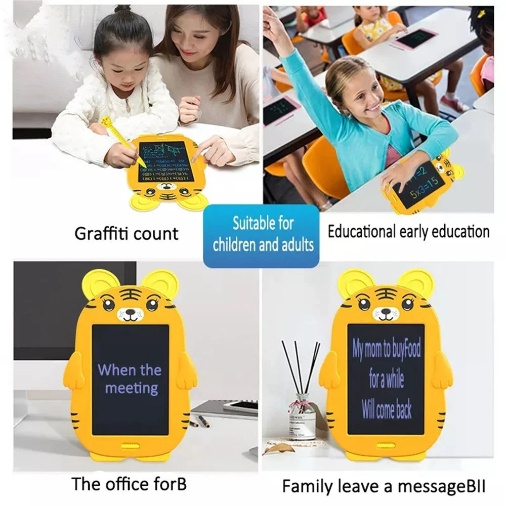 Tiger Shaped Kids 8.5 Inch LCD Drawing Pad Toddler Boys Girls Doodle Writing Tablet Handwriting Board with Lock Function One-click Erase - 6
